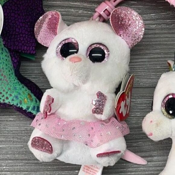 Ty Beanie Baby Keychain Clip Lot of SEVEN Beanie Boos Bellies & Basket Beanies - Picture 6 of 9